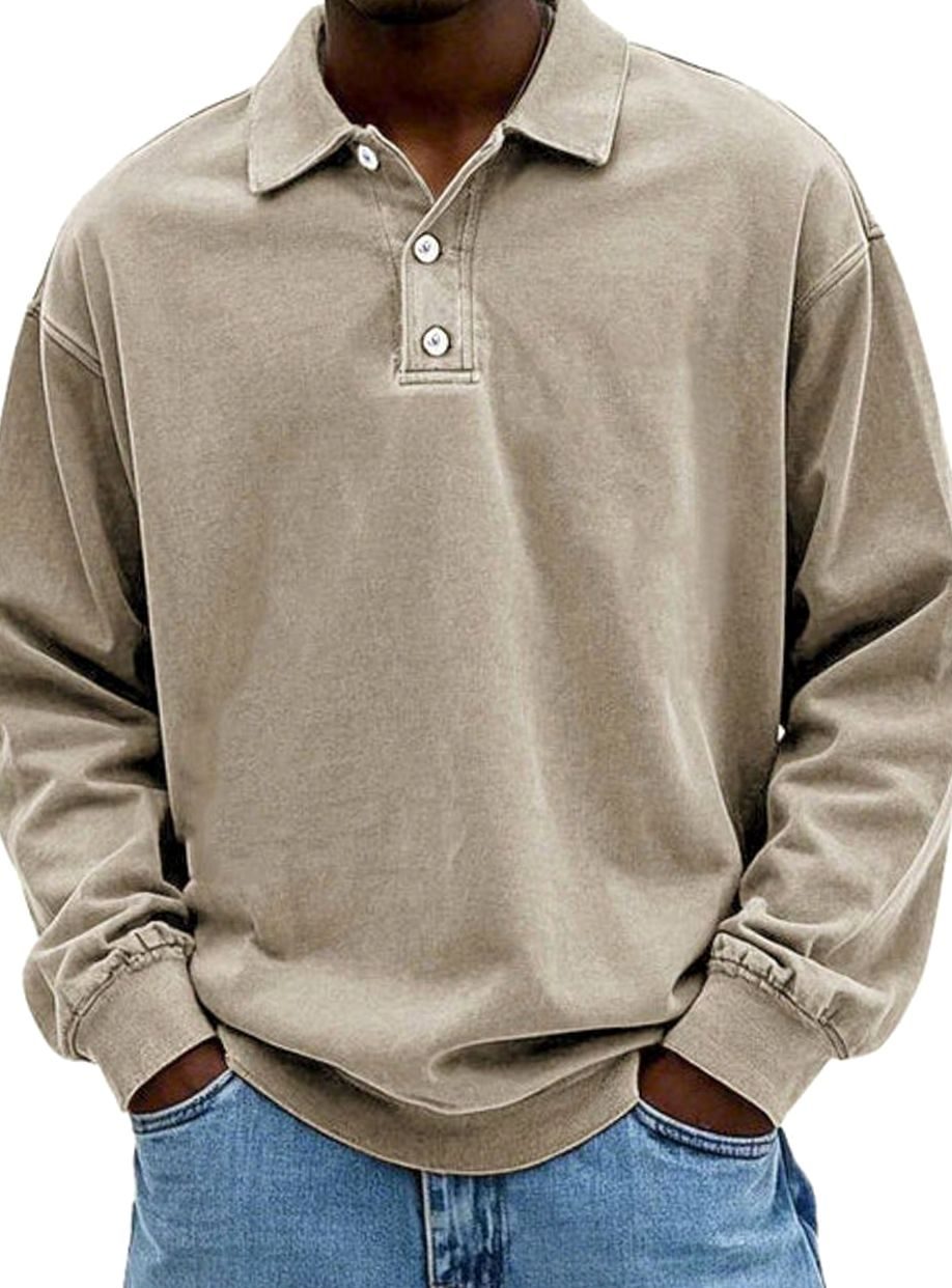Howard | Men's Vintage Long Sleeve Relaxed-Fit Polo Shirt