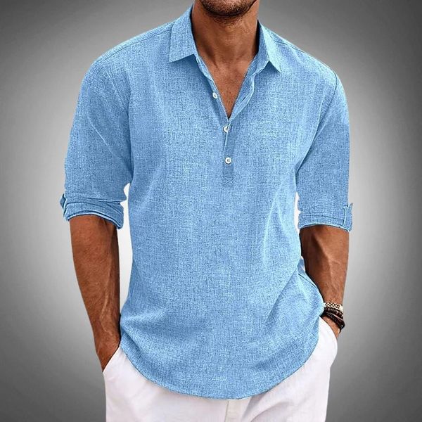 Men's Polo Shirt | Long Sleeve Button Placket