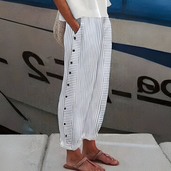 Women's Trousers | Vertical Striped Panel