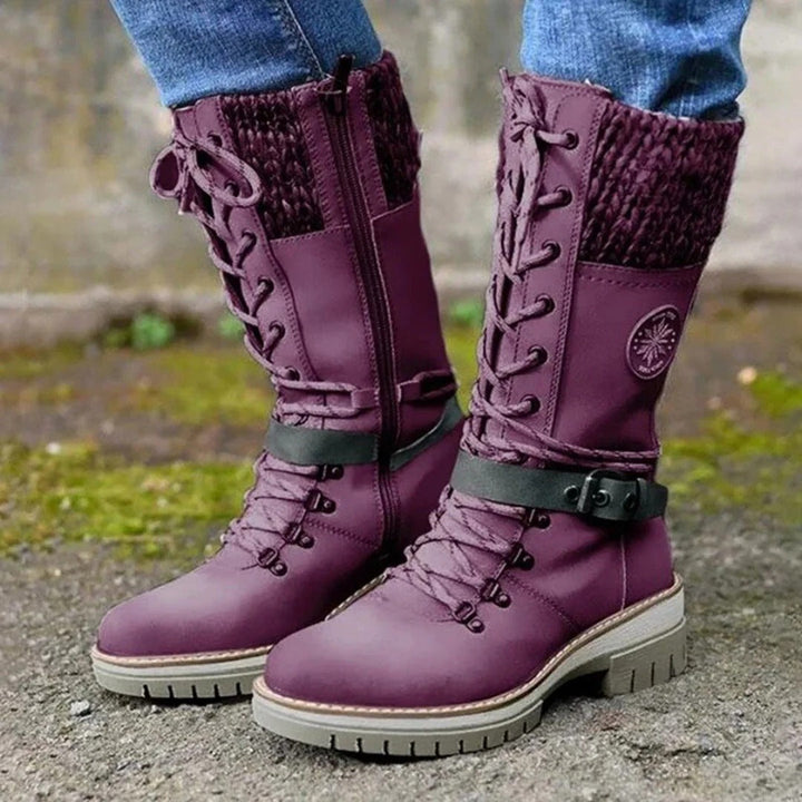 Boots For Women | Lace-Up Accent Side Zipper