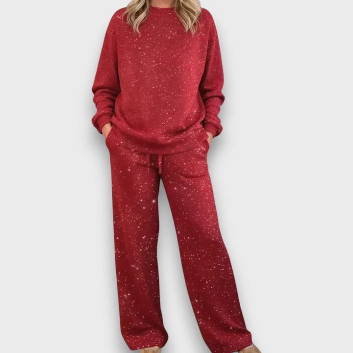 Women's Two-Piece Lounge Set | Pants Long Sleeve Top