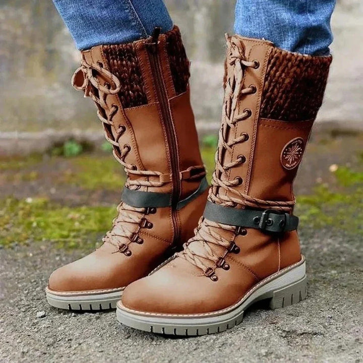 Boots For Women | Lace-Up Accent Side Zipper