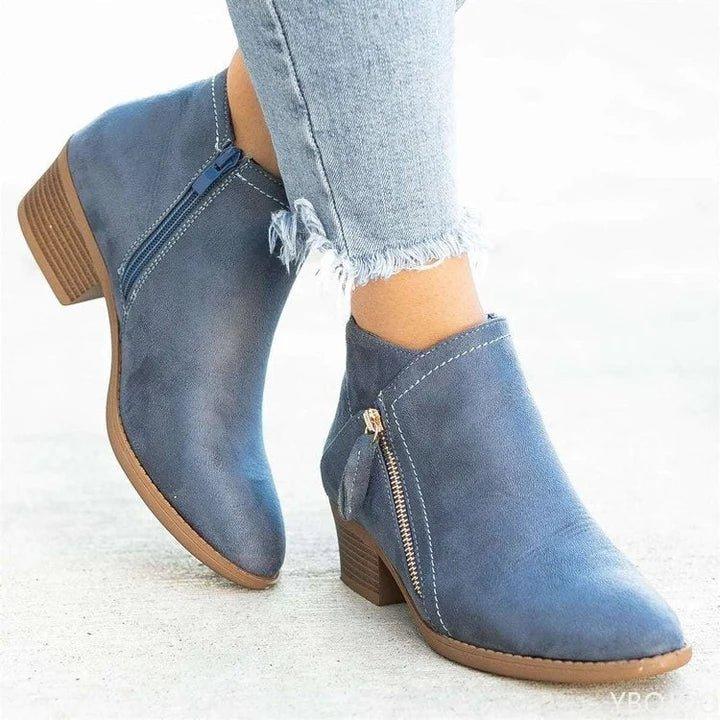Boots For Women |  Side Zipper Closure Ankle-Height Cut
