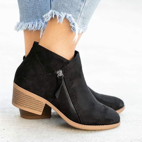 Boots For Women |  Side Zipper Closure Ankle-Height Cut