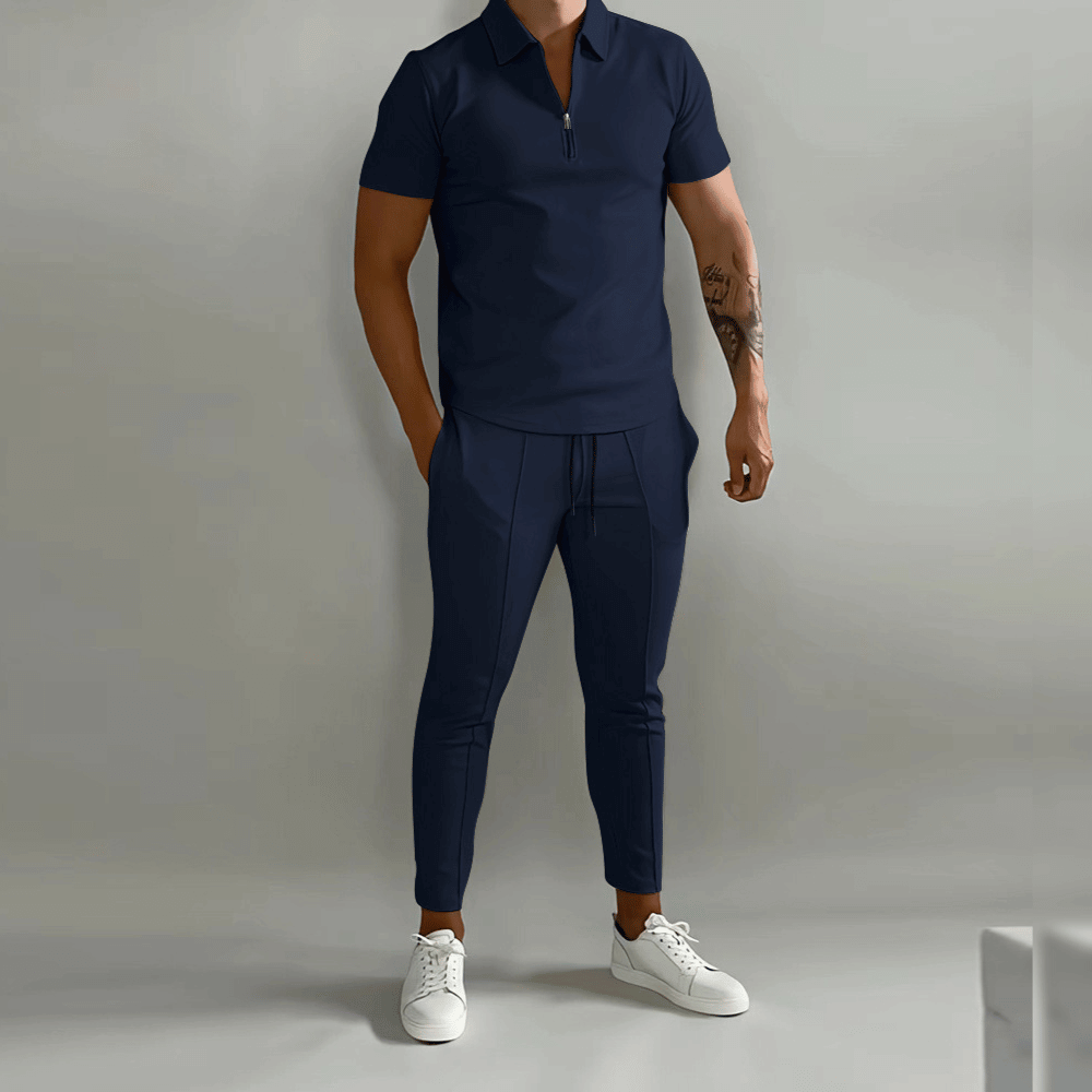 Kane | Men's Casual Zip Polo Two-Piece Set