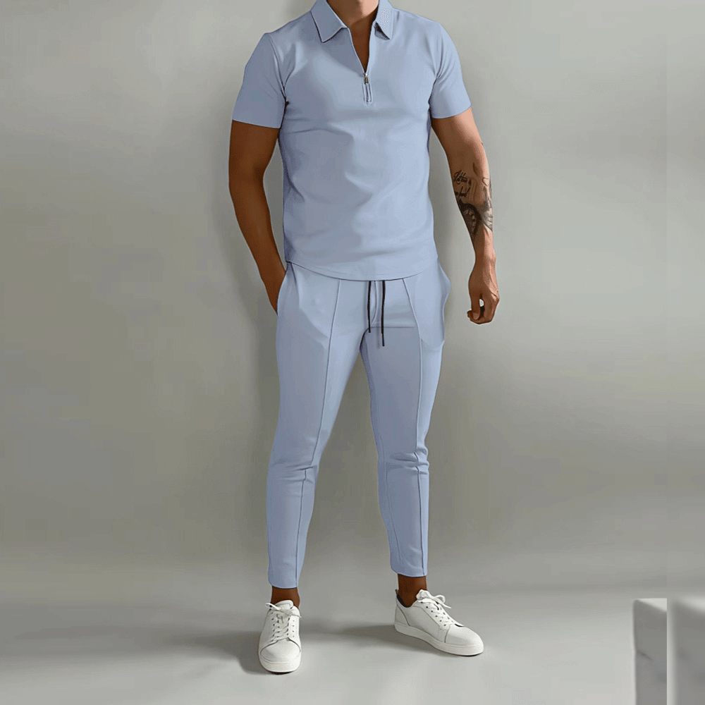 Kane | Men's Casual Zip Polo Two-Piece Set