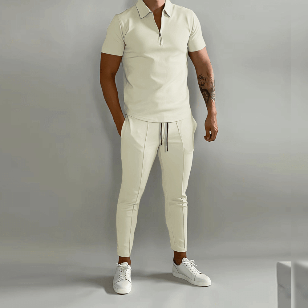 Kane | Men's Casual Zip Polo Two-Piece Set