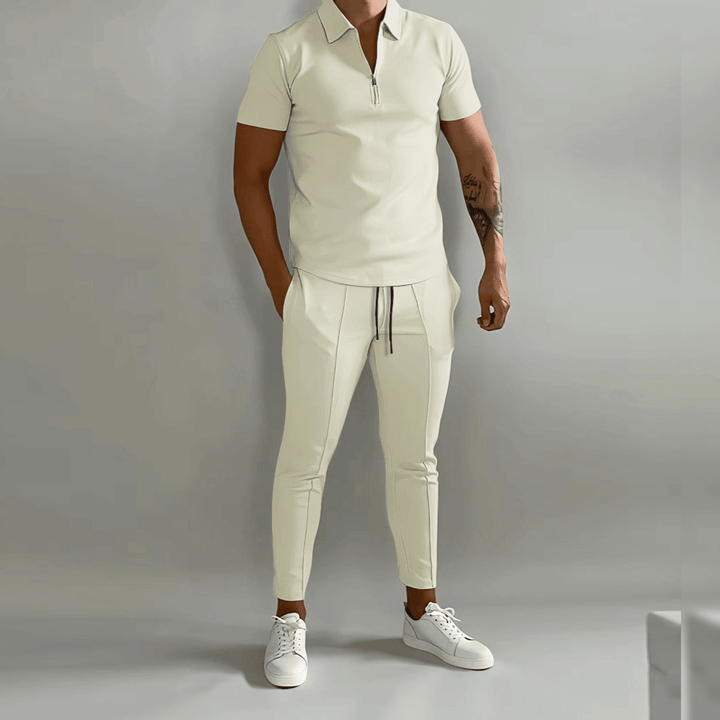 Kane | Men's Casual Zip Polo Two-Piece Set
