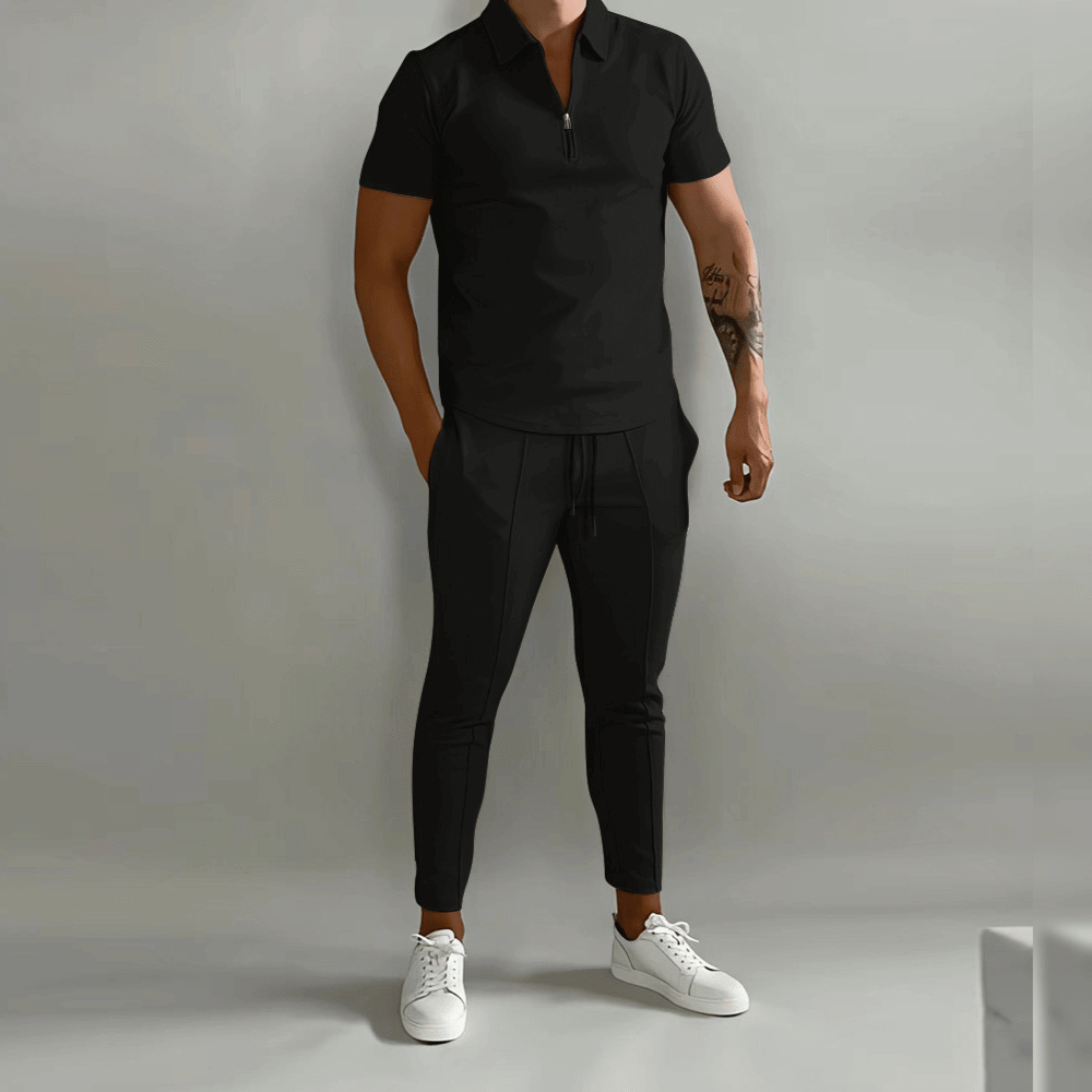 Kane | Men's Casual Zip Polo Two-Piece Set