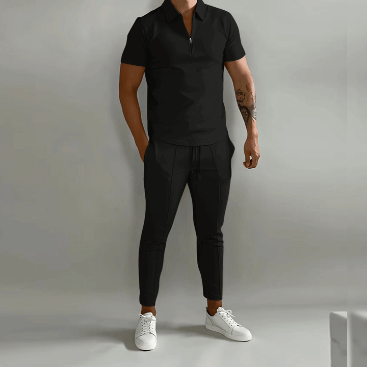 Kane | Men's Casual Zip Polo Two-Piece Set