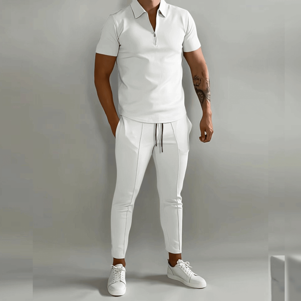 Kane | Men's Casual Zip Polo Two-Piece Set