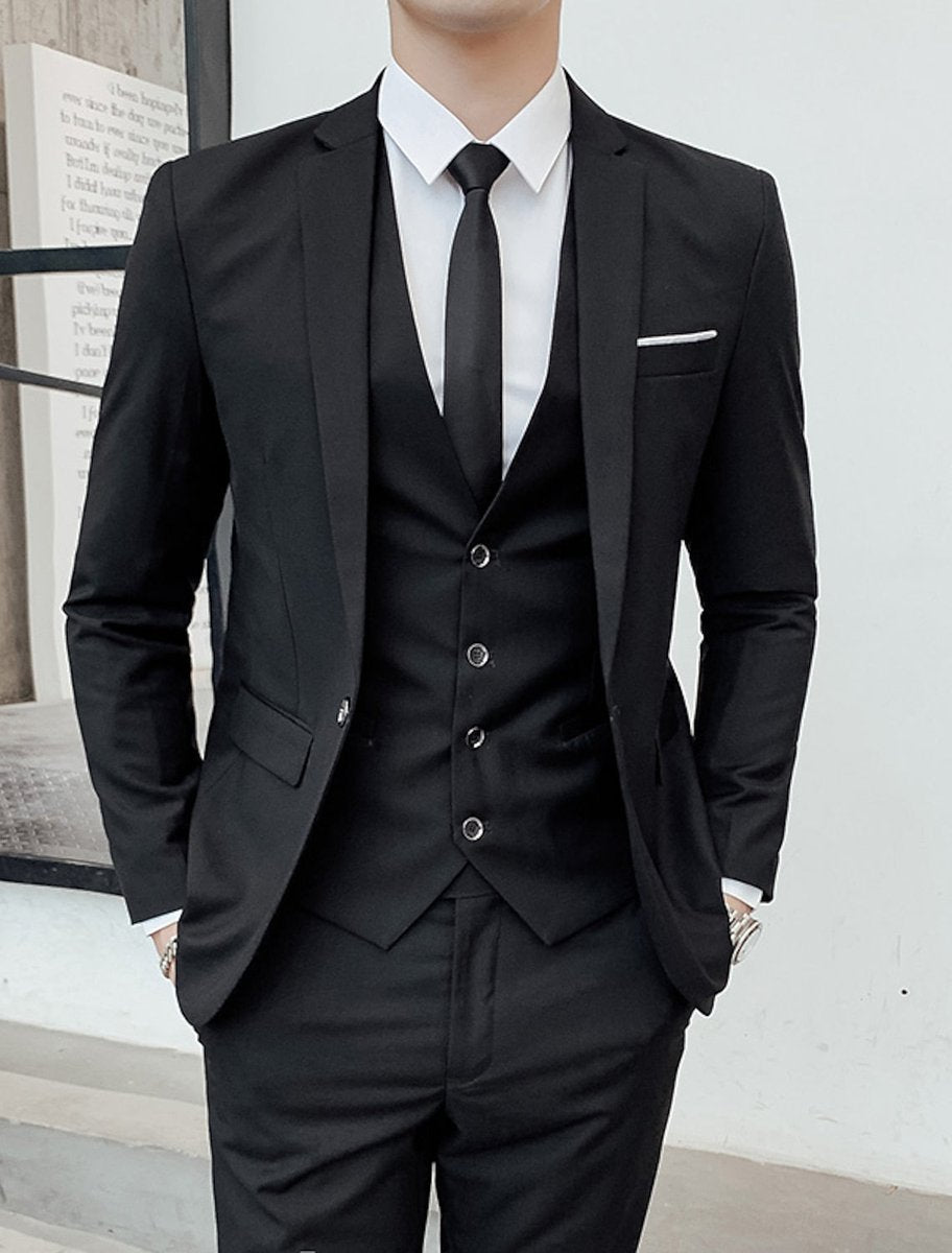 Lawson | Men's Single-Breasted Two-Button Three-Piece Tailored Suit