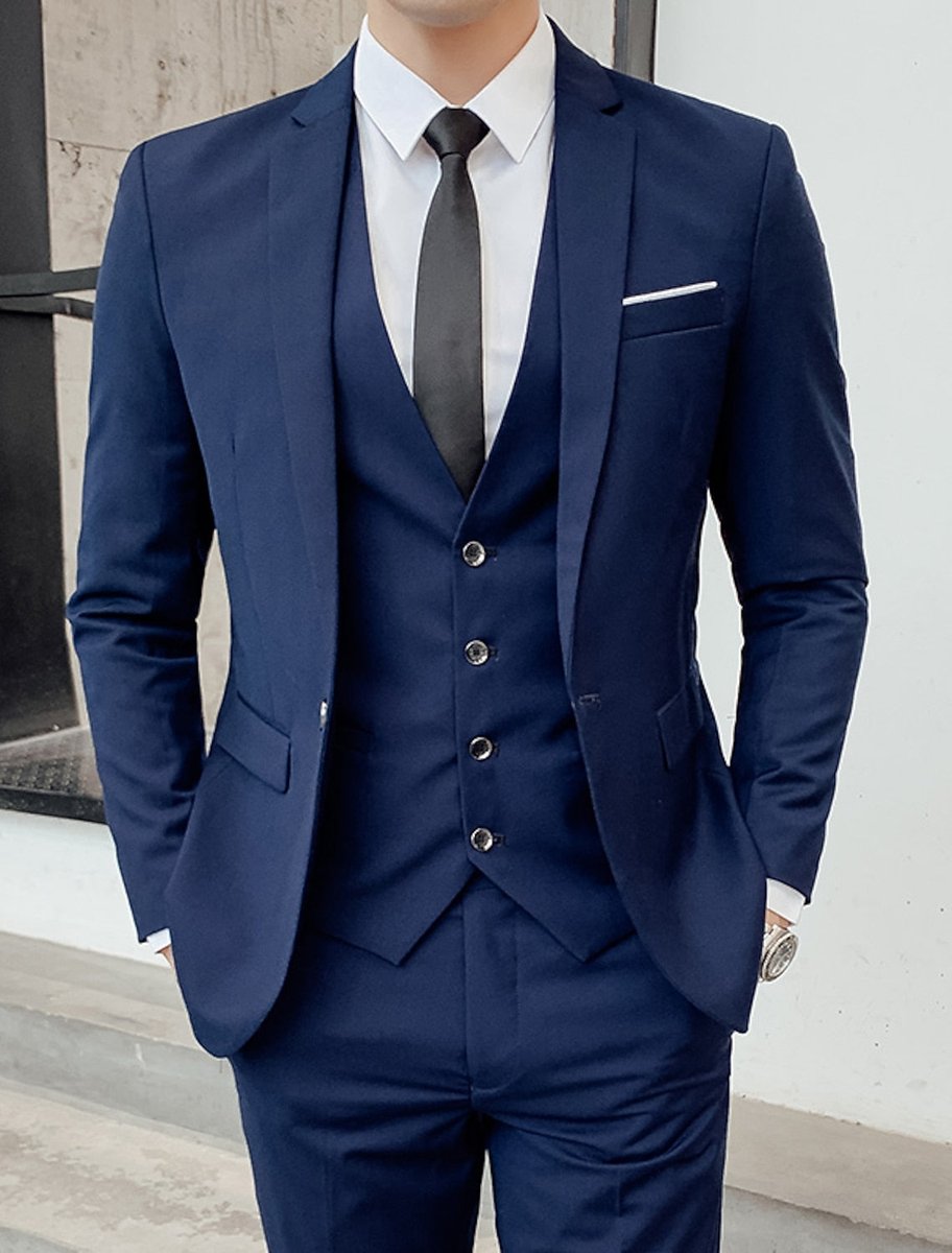 Lawson | Men's Single-Breasted Two-Button Three-Piece Tailored Suit