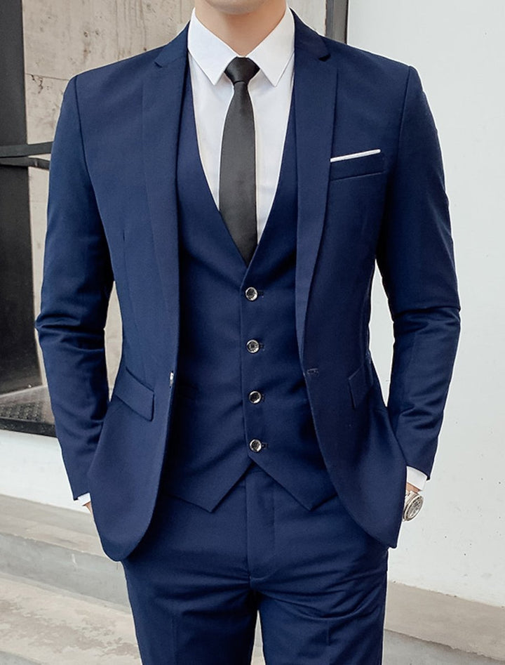 Lawson | Men's Single-Breasted Two-Button Three-Piece Tailored Suit