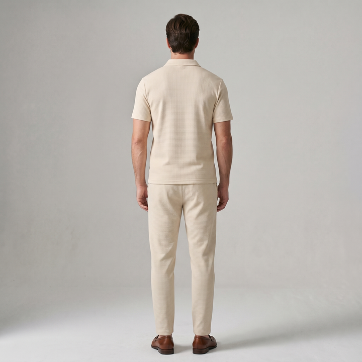 Men’s Two-Piece Set | Zip Polo And Trousers