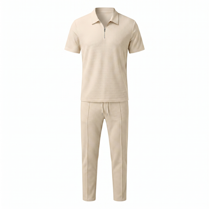Men’s Two-Piece Set | Zip Polo And Trousers