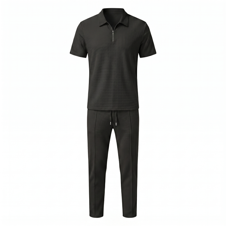 Men’s Two-Piece Set | Zip Polo And Trousers