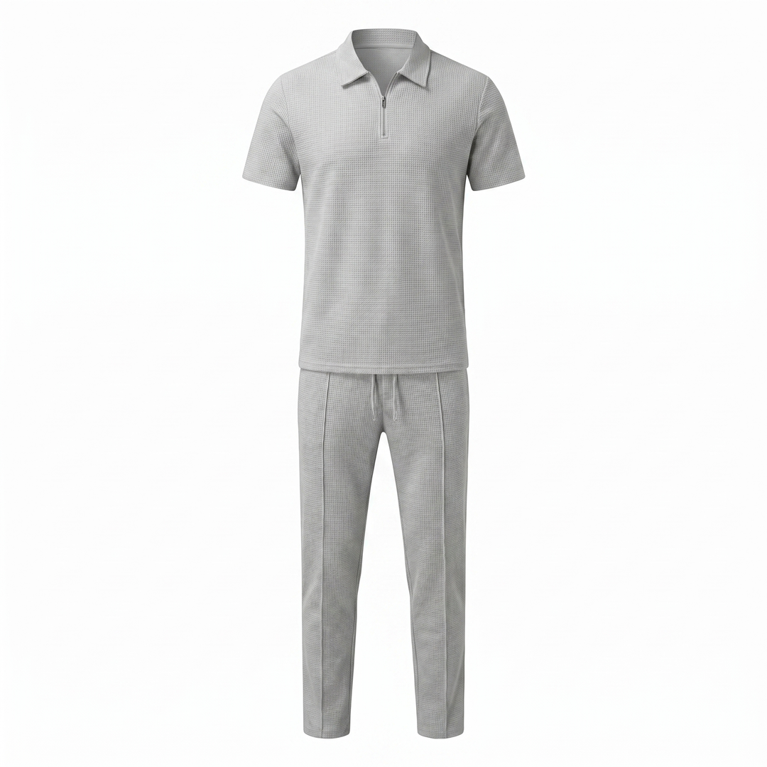 Men’s Two-Piece Set | Zip Polo And Trousers
