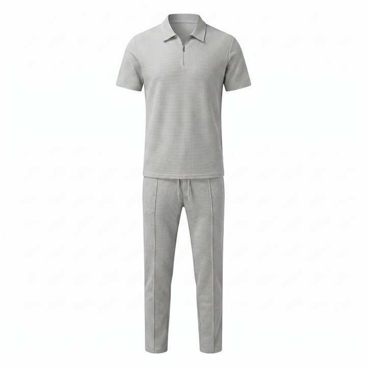 Men’s Two-Piece Set | Zip Polo And Trousers