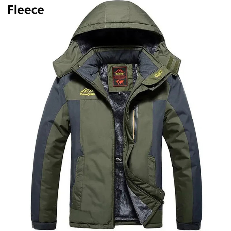 Men's Hooded Parka | Fleece Lined Waterproof – Army Green