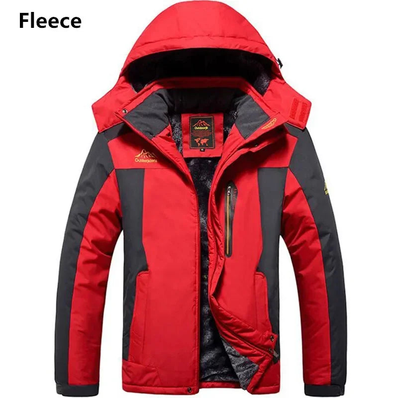 Men's Hooded Parka | Fleece Lined Waterproof – Red