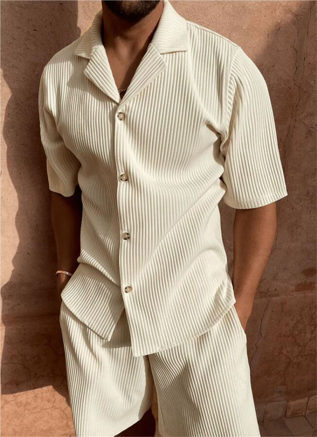 Men's Shirt & Shorts Set | Ribbed
