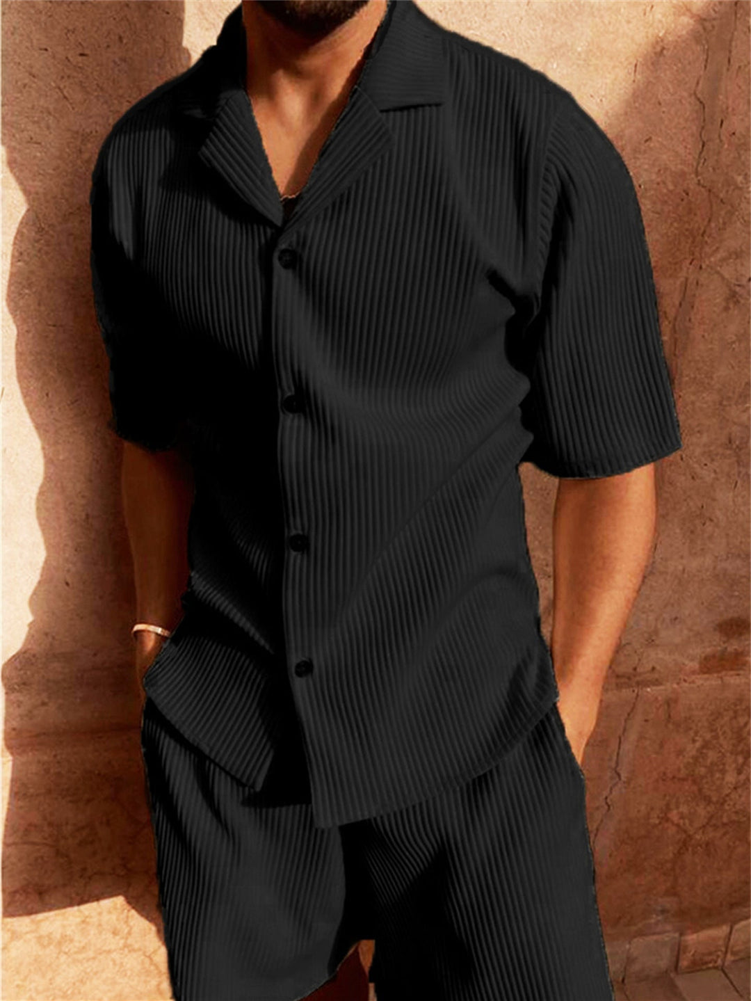 Men's Shirt & Shorts Set | Ribbed