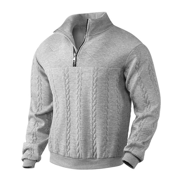 Nash | Men's Cable-Knit Quarter-Zip Pullover Mens Knit Sweater
