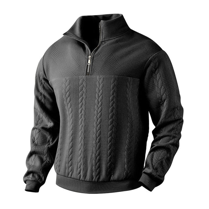 Nash | Men's Cable-Knit Quarter-Zip Pullover Mens Knit Sweater