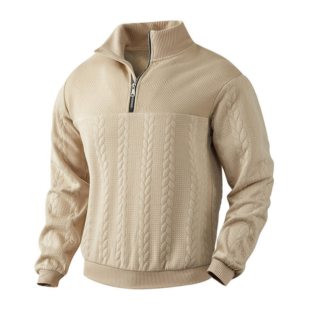 Nash | Men's Cable-Knit Quarter-Zip Pullover Mens Knit Sweater