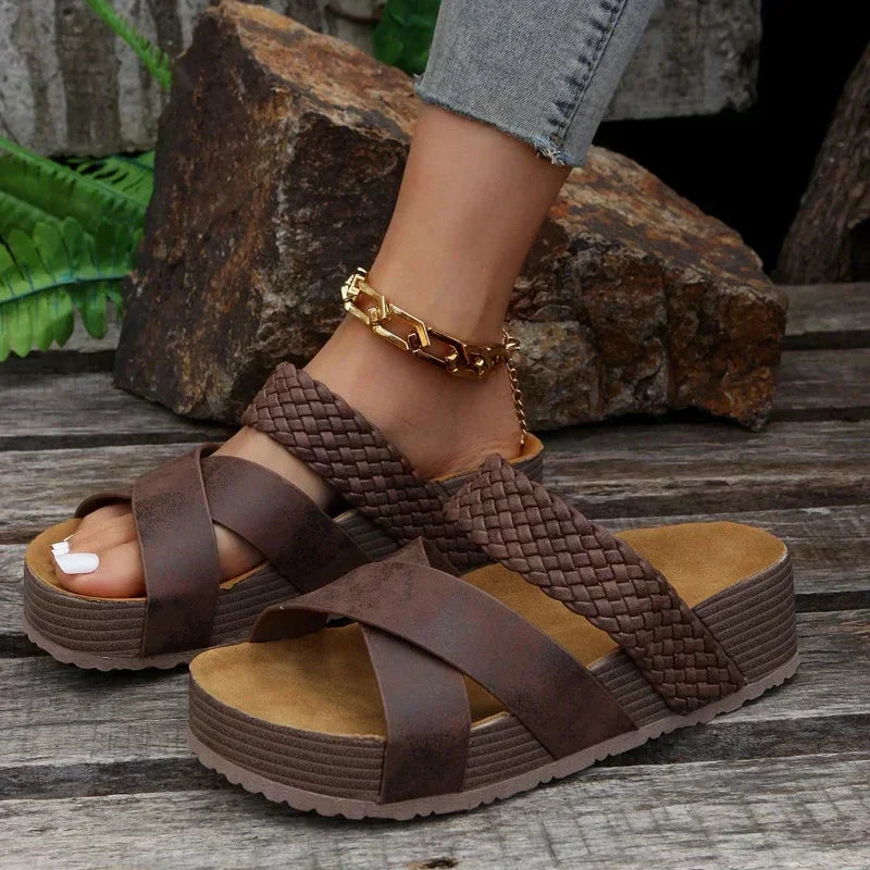 Sandals For Women | Multi Strap Slide Platform Sole