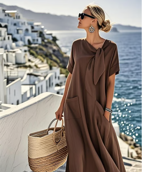 Women's Dress | Tie Neck Feature Maxi