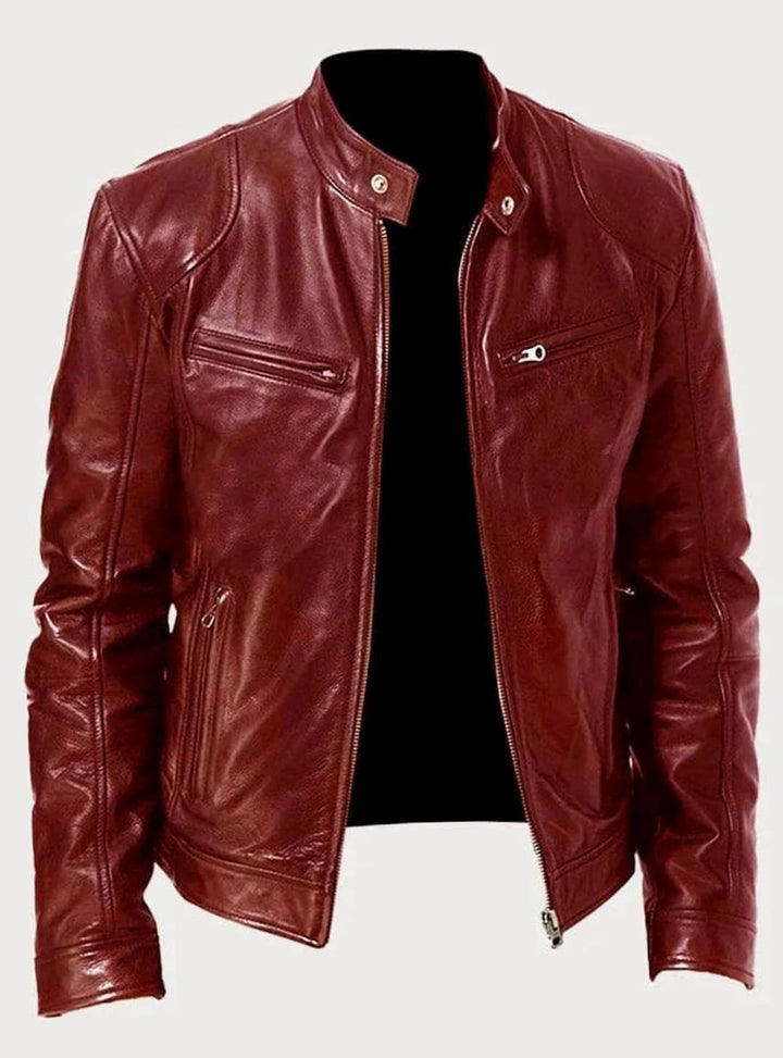 Oscar | Men's Classic Moto-Inspired Zip-Up Leather Style Jacket