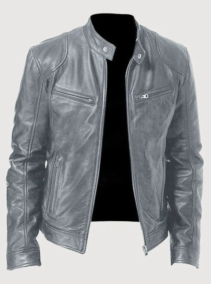 Oscar | Men's Classic Moto-Inspired Zip-Up Leather Style Jacket