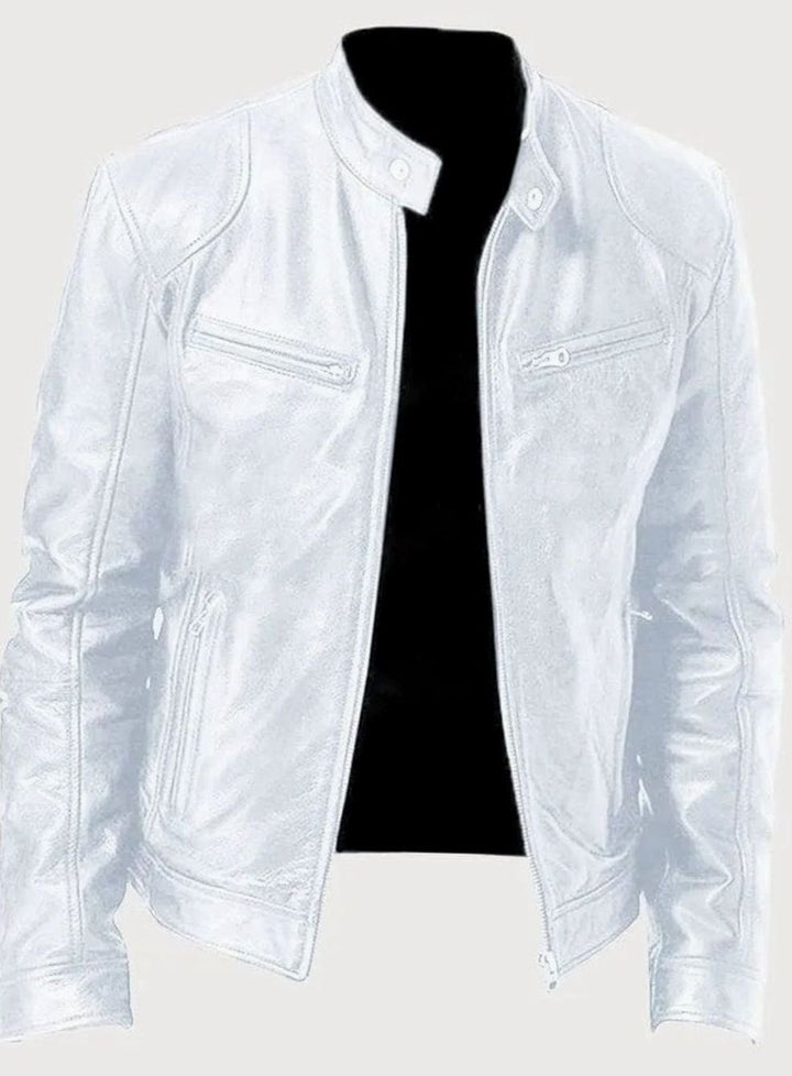 Oscar | Men's Classic Moto-Inspired Zip-Up Leather Style Jacket