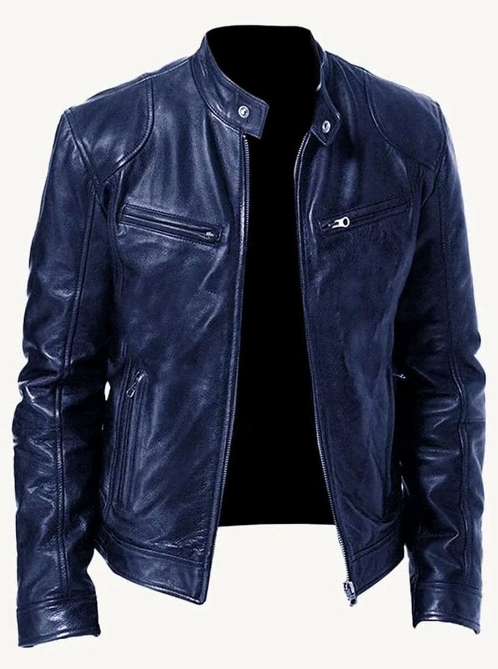 Oscar | Men's Classic Moto-Inspired Zip-Up Leather Style Jacket
