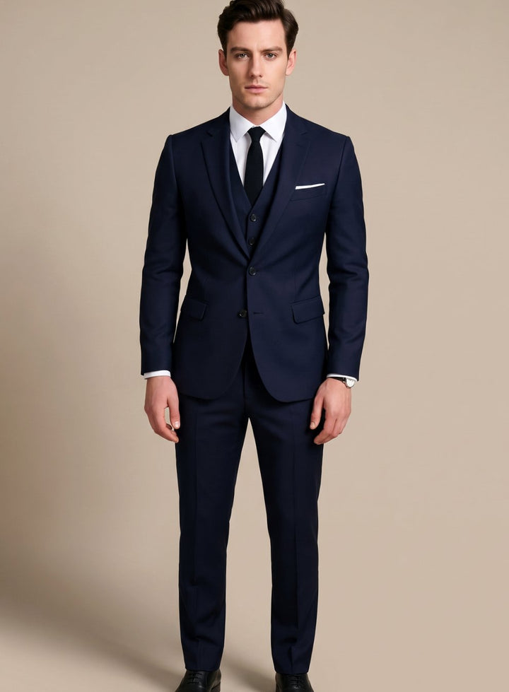 Palmer | Men's Slim-Fit Three-Piece Formal Suit with Notch Lapel