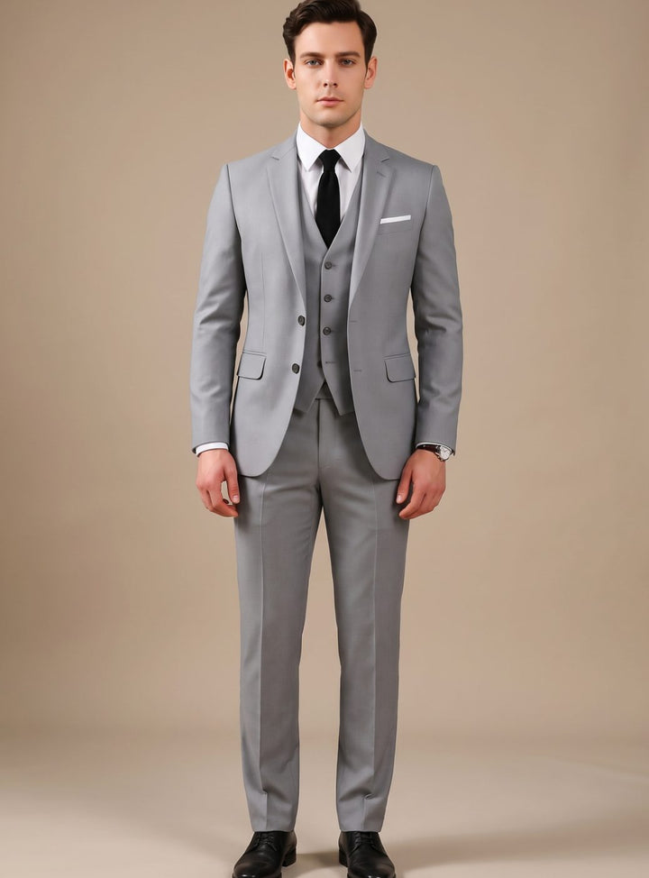 Palmer | Men's Slim-Fit Three-Piece Formal Suit with Notch Lapel