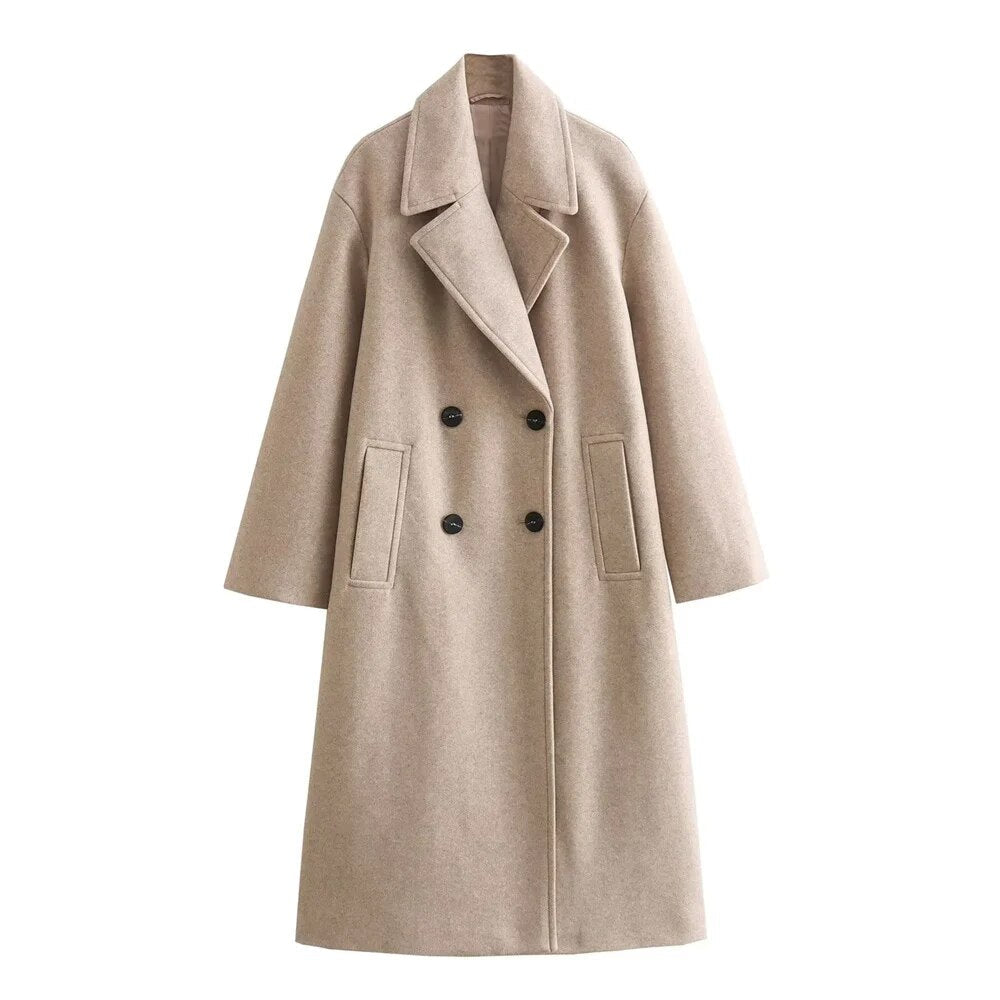 Women’s Coat | Wide Longline Lapel