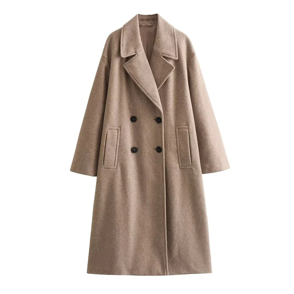 Women’s Coat | Wide Longline Lapel