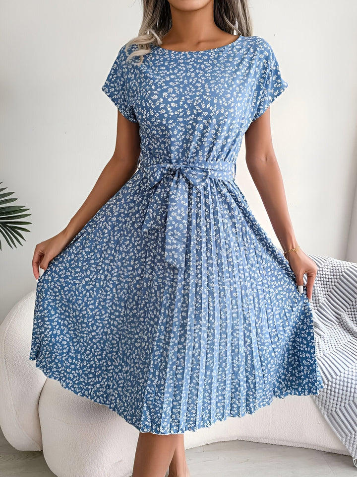 Women’s Dress | Pleated Midi Round Neckline