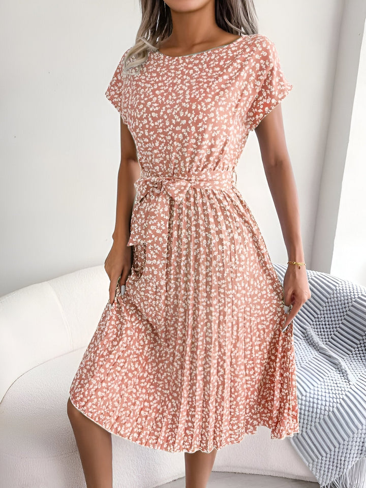 Women’s Dress | Pleated Midi Round Neckline