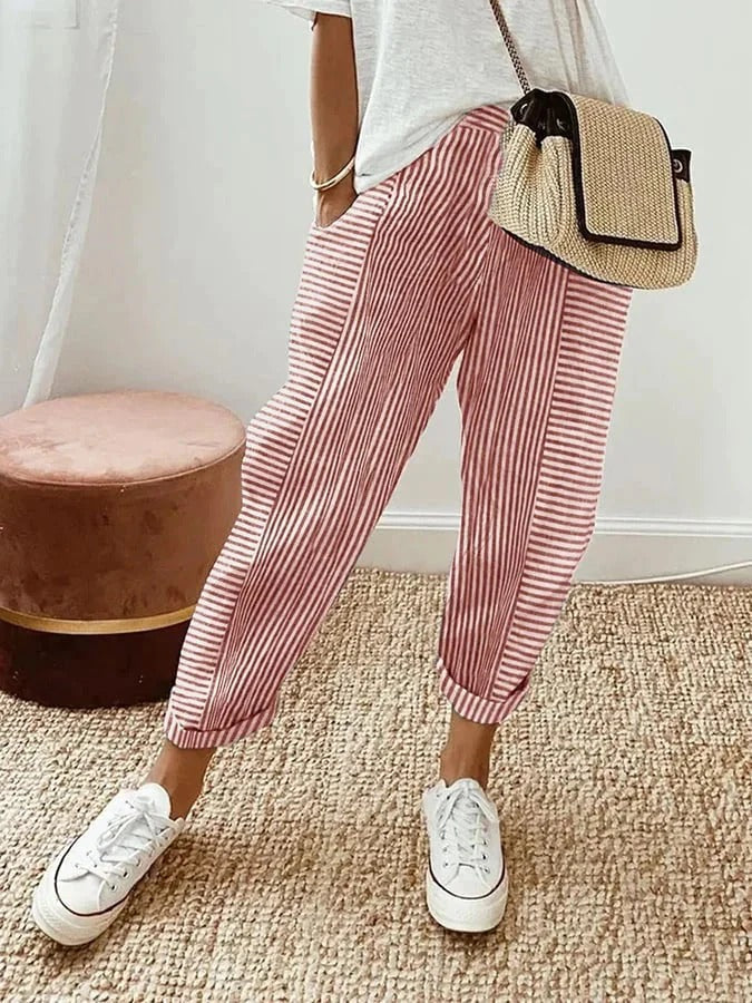 Women’s Pants | Striped Cropped