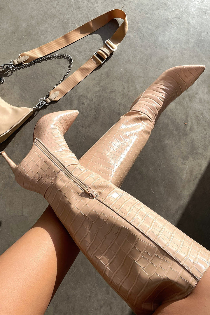 Boots For Women | Patterned Knee-High