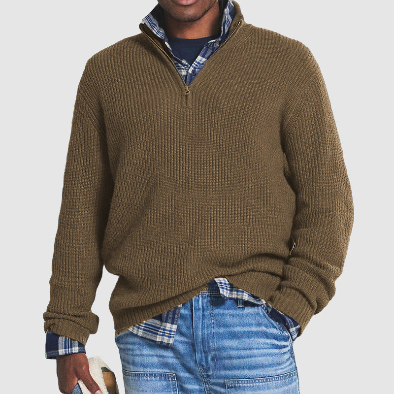 Men’s Sweater | Zip Neck Textured Design