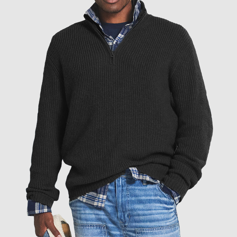 Men’s Sweater | Zip Neck Textured Design