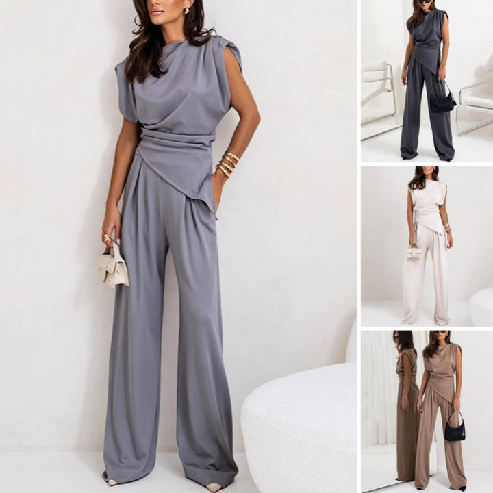 Women's Two-Piece Set | Sleeveless Top Minimal Design