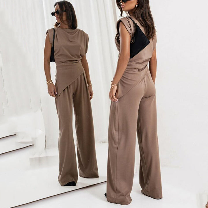 Women's Two-Piece Set | Sleeveless Top Minimal Design
