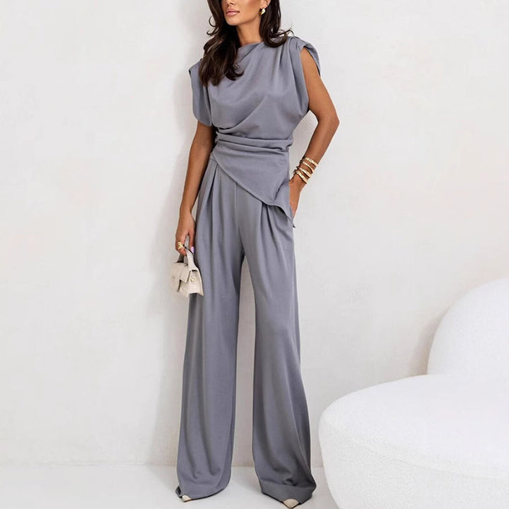 Women's Two-Piece Set | Sleeveless Top Minimal Design