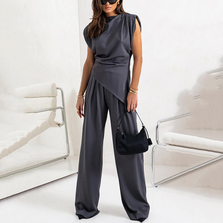 Women's Two-Piece Set | Sleeveless Top Minimal Design
